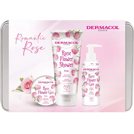 Dermacol Flower Care Rose set cadou cutie de metal