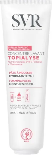 SVR Pastă spumantă de spălare pentru piele sensibilă și uscată Topialyse (Foaming Paste Moisturizing 24H) 100 ml