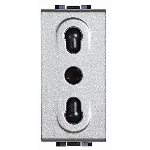 Priza 1 modul standard italian Living Light Bticino NT4180, argintiu