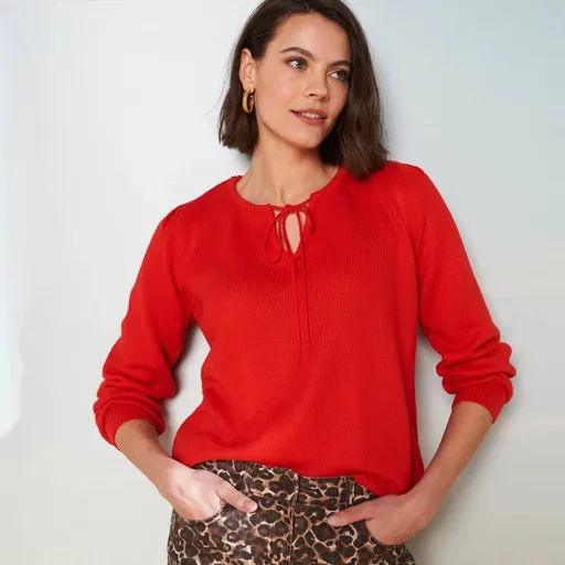 Pulover cu șnur de strângere la guler