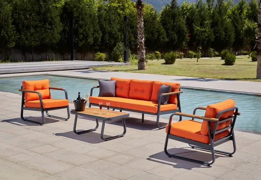 Set mobilier de gradina, Hanah Home, Rio, Portocaliu