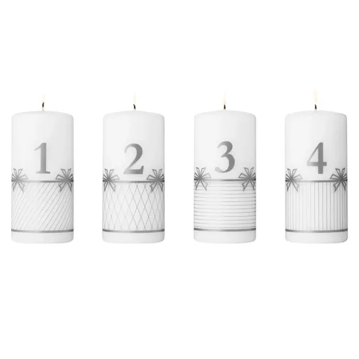 Lumânări de Advent 2025 argintii, 4 buc - Georg Jensen