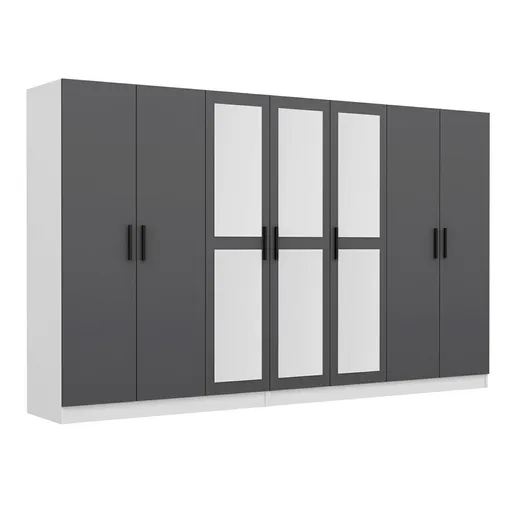 Dulap pentru haine, Hanah Home, Kale, 315x210x52 cm, Antracit