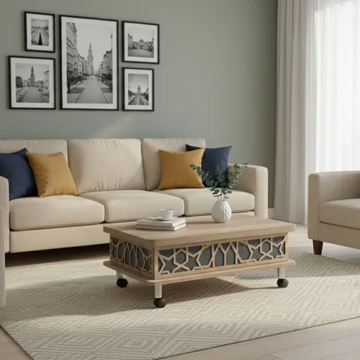 Masuta de cafea, Hanah Home, Adt, 90x40x60 cm, PAL, Alaska / Blue