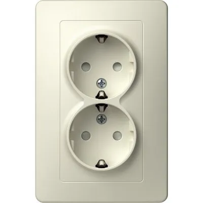 Ekonomik Priza SCHUKO 2P 16A ST IP20 Crem, TEM Modul TEM-VE16IWKS-B