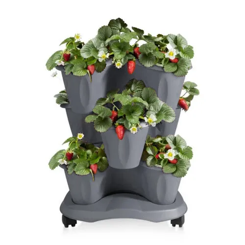 Cascadă flori Trifoglio cu rotile, gri , 40 x 51 x 40 cm, gri