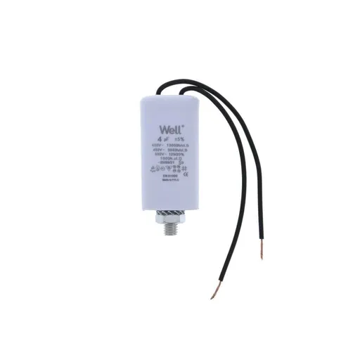 Condensator pornire motor 400V 4uF cu fir, Well