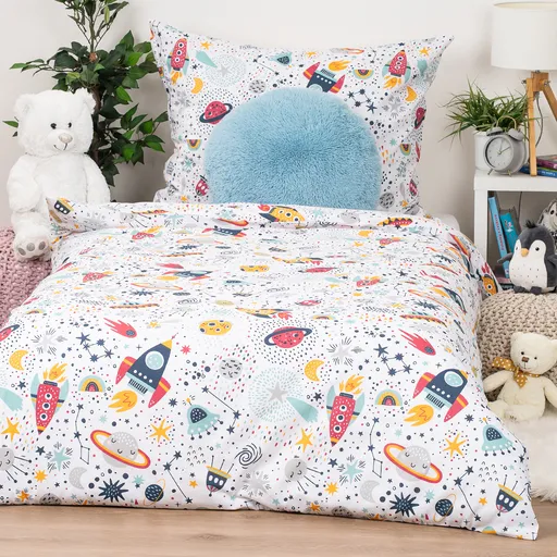 Lenjerie de pat din bumbac pentru copii 4Home Cosmic Adventure, 140 x 200 cm, 70 x 90 cm