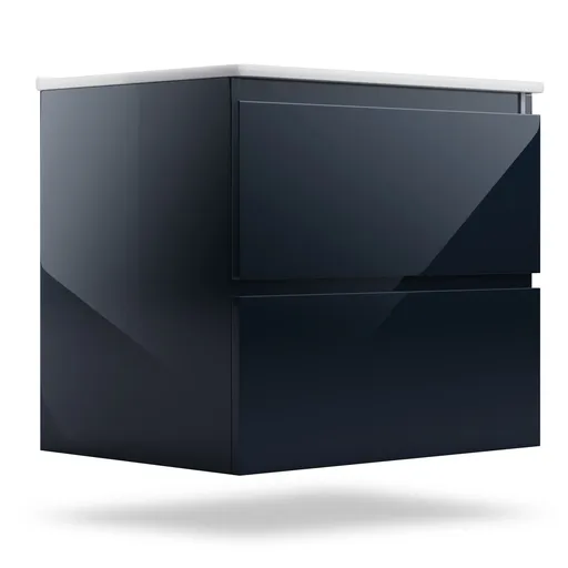 Blumfeldt Johnstone, chiuvetă și dulap pentru baie, 60 cm, chiuveta ceramica, inchidere Soft-Close