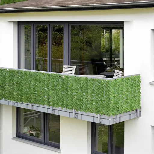 Folie paravan pentru balcon si gradina Ivy, Maximex, 100x300 cm, polietilena/poliester/nailon, verde
