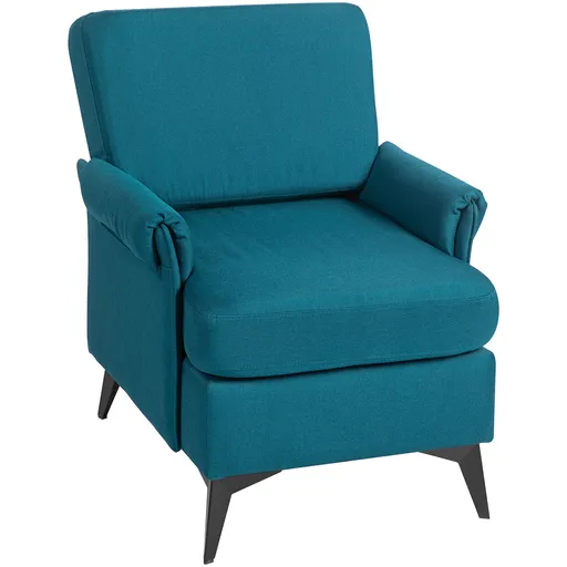 HOMCOM Fotoliu Modern Fotoliu Confortabil pentru Semineu Scaun de Efect din Panza pentru Camera de Zi Dormitor Biroul de Acasa Verde fotoliu pentru oa