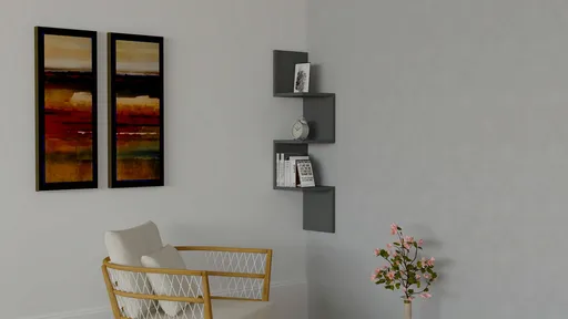 Raft de perete, Hanah Home, Zikzak, 105.4x25x25 cm, Antracit