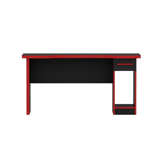 Birou pentru jocuri, Hanah Home, Phoenix 9, 150x76x60 cm, Negru/Rosu