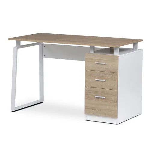 Masă de birou 3218 SON, alb și stejar sonoma, alb