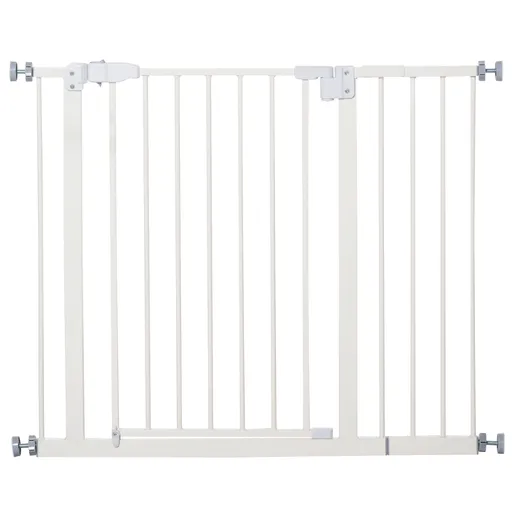 PawHut Poartă Extensibilă pentru Câini cu Montare prin Presiune, Barieră Închidere Automată și Extensie, 86x76.2 cm, Alb | Aosom Romania