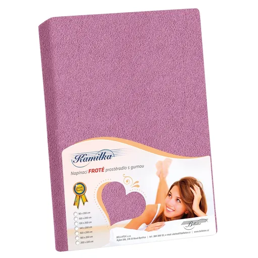 Cearşaf din bumbac fin Kamilka, violet închis, 140 x 200 cm