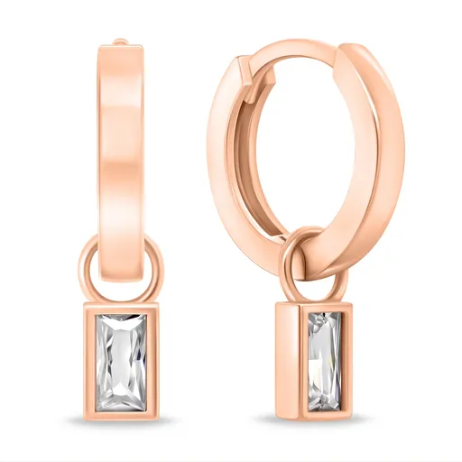 Brilio Silver Cercei rotunzi minimaliști 2în1 cu zirconi EA840R