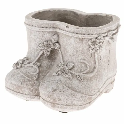 Ghiveci din beton Pantofi, 15,5 x 10,5 x 12,5 cm