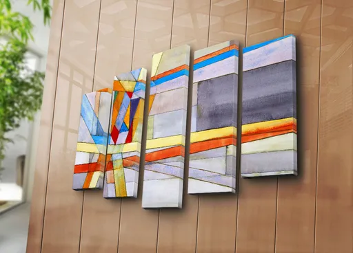 Tablou decorativ, 5PATK-208, 19 x 70 cm, Multicolor