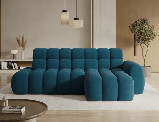 Coltar extensibil dreapta 3 locuri ELTAP, Ceedro, 283x165x98 cm, lemn/poliester, albastru inchis