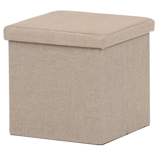 Taburet cu spațiu de depozitare, crem, 38 x 38 x 38 cm, crem deschis