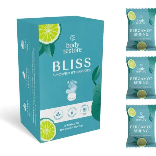 Body Restore Bliss Shower Steamers tablete pentru duș parfum Bergamot Spring 3 buc