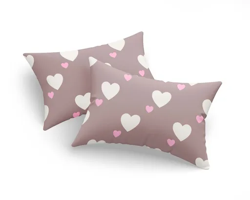 Set 2 fete de perna, L'essentiel Maison, Herz, 65% bumbac/35% poliester, Roz prafuit