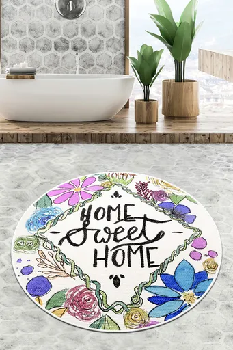 Covoras de baie, L'essentiel Maison, Topiary Circle Djt 120, Multicolor