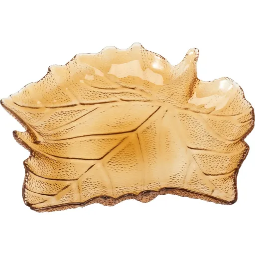 Tavă de sticlă Frunză 26,3 × 25,5 × 4 cm, maro, maro