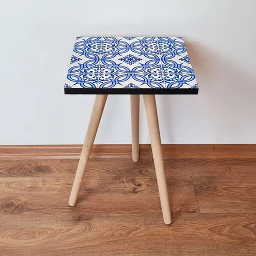 Masuta, Hanah Home, Shp41, 35x42x35 cm, Alb / Bleumarin