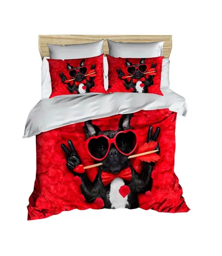 Lenjerie de pat dubla Super King (EU) (IT), 3 piese, L'essentiel Maison, 212, Multicolor