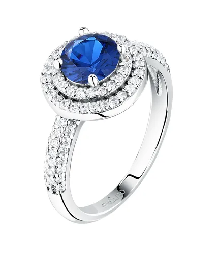 Morellato Inel sclipitor din argint cu zirconiu cubic albastru Tesori SAIW27701 56 mm