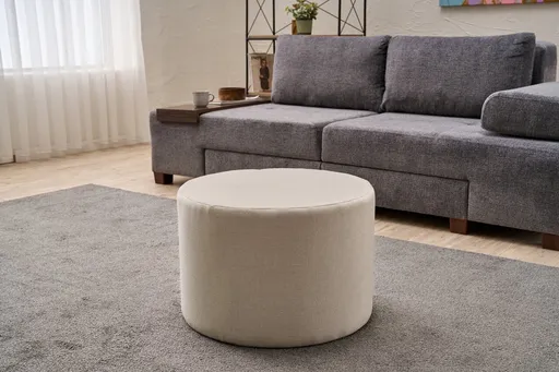 Taburet, Atelier del Sofa, 825BLC5200, Lemn, Crem