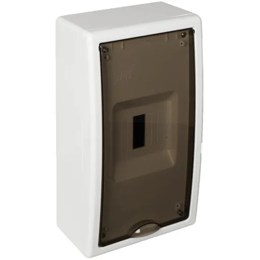 Tablou electric Solera Arelos 8209PF, 4 module, aparent, IP40, 165x300x95 mm, plastic, usa fumurie, cutie alba