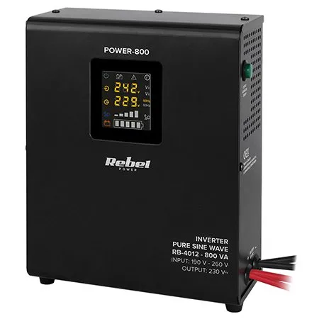 Ups Centrale Termice Sinus Pur 800VA 500W, 12v, Rebel RB-4012, borne externe, prindere in perete