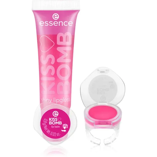 essence KISS BOMB shiny lipgloss & lip balm set îngrijire buze
