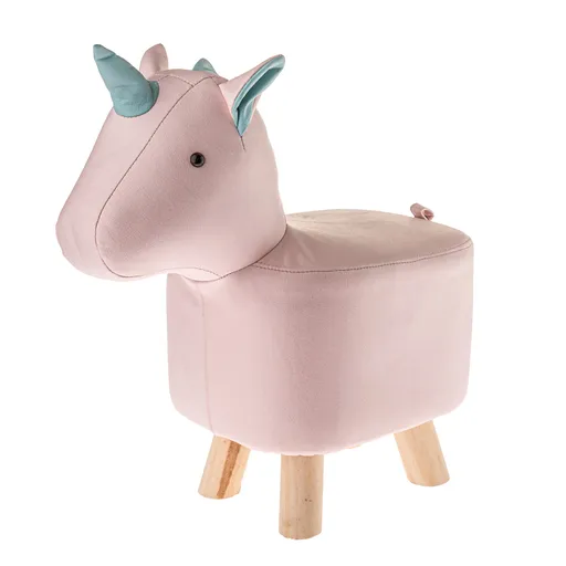 Scaun/taburet lavabil Unicorn, 45 x 28 x 24 cm, roz