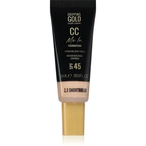 Dripping Gold CC Me In Mini Trial make-up cu textura usoara SPF 45 culoare Shortbread 2.5 5 ml