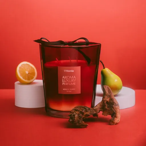 Lumanare parfumata Ember, Homla, 1175 gr, ceara/sticla, rosu