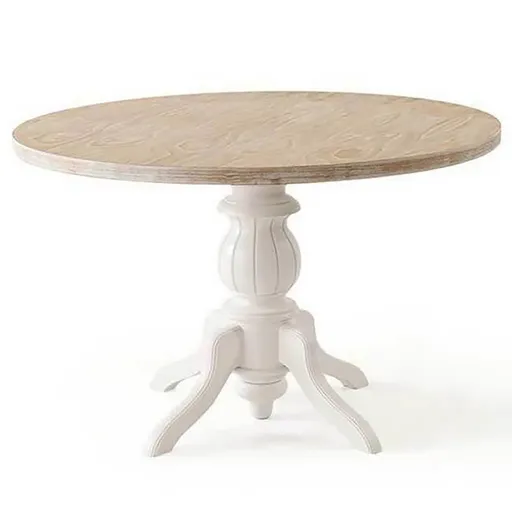 Masa, Hanah Home, Albero06, Picioare: 100% LEMN DE FAG, Alb / Stejar