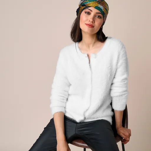 Pulover tricotat elastic cu grămadă