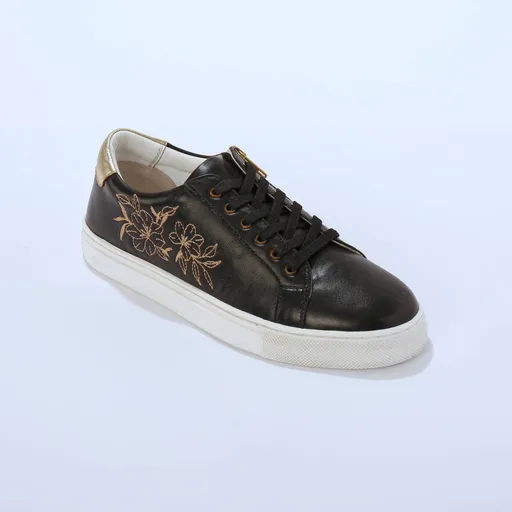 Teniși cu broderie și fermoar