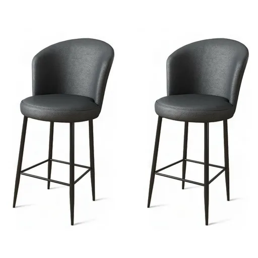 Set de scaune de bar Uras Anthracite, 2 buc., antracit, 2 buc.