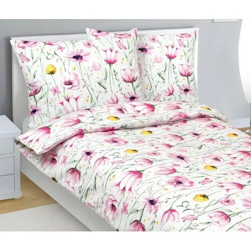 Bellatex Lenjerie de pat din bumbac Louka roz,verde, 140 x 200 cm, 70 x 90 cm