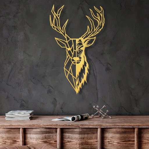 Decoratiune de perete, Red Deer 3, Dimensiune: 42 x 70 cm, Auriu