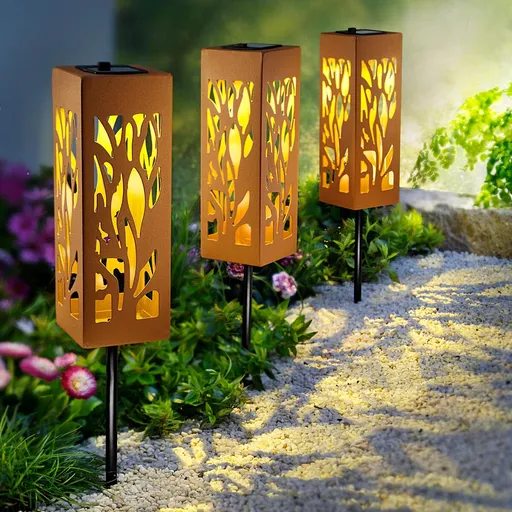 Lumină solară de grădină Flower, 3 buc