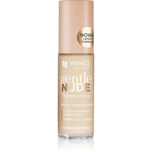 AA Wings of Color Gentle Nude Foundation fond de ten lichid cu efect de hidratare culoare 404 Natural Beige 30 ml
