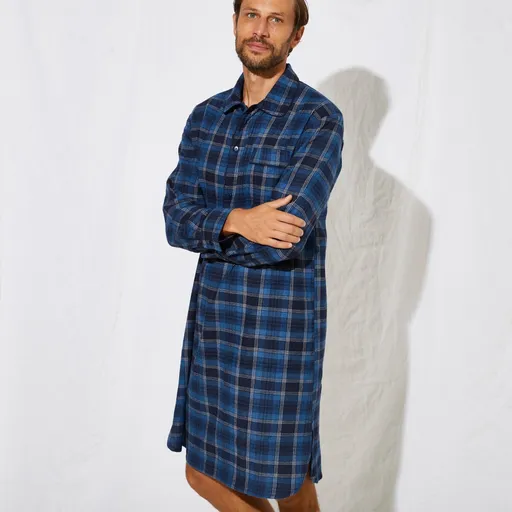 Cămașă de noapte bărbătească din flanel în carouri