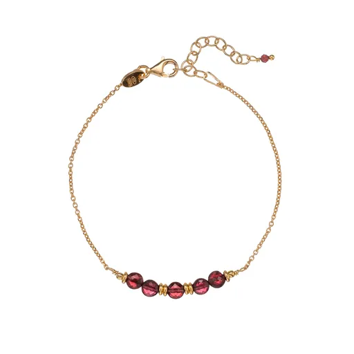 Alisia Brățară la modă placată cu aur cu mărgele din granat AL4898-Oro-Granato
