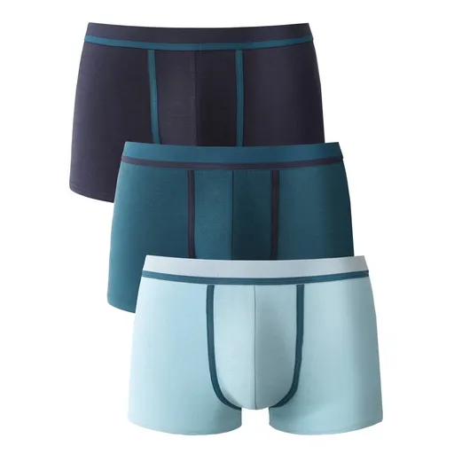 Set de 3 chiloți boxeri cu talie elastică confortabilă și tiv contrastant